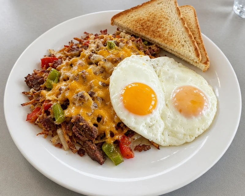 Corned Beef Hash breakfast at Terry's Comfort Food in Penticton, BC