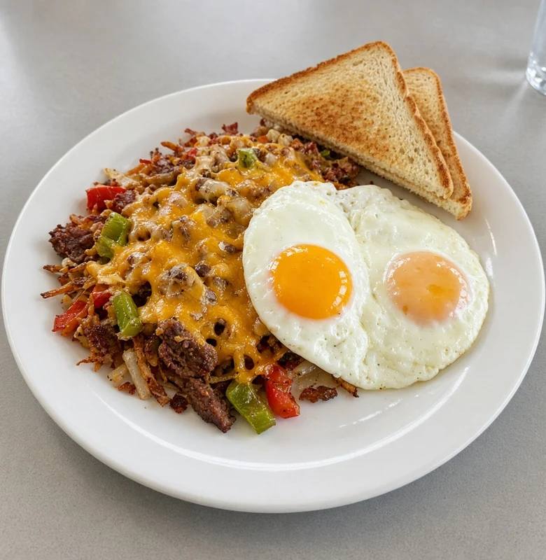 Corned Beef Hash at Terry's Comfort Food breakfast restaurant in Penticton, BC